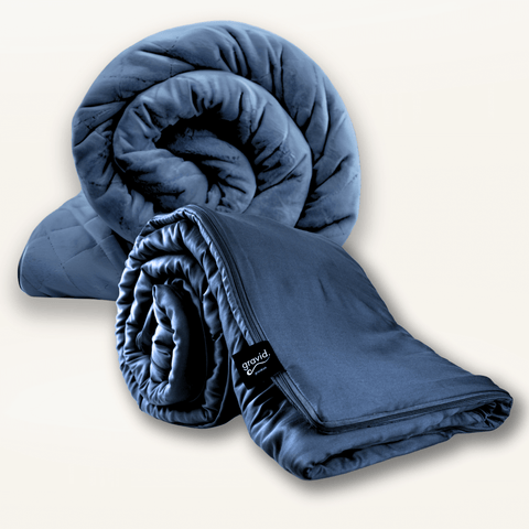 Night Owl Bundle - Size: TWIN 60x80 Weight: 15 lb Colours: Dusk Blue UltraPlush + Dusk Blue Breeze by Gravid