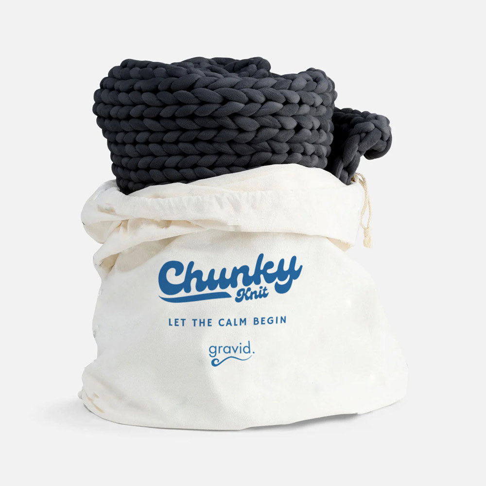Chunky Knit Blanket - Colour: Sleek Black by Gravid