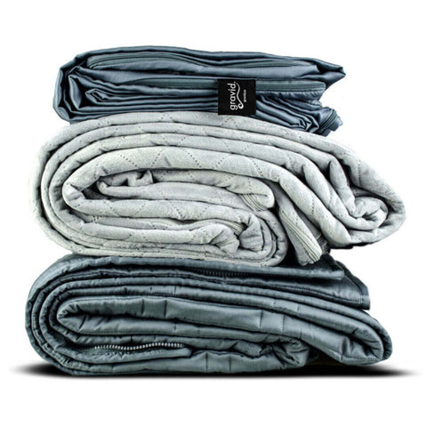 Night Owl Bundle - Size: TWIN 60x80 Weight: 15 lb Colours: Grey UltraPlush + Grey Breeze by Gravid